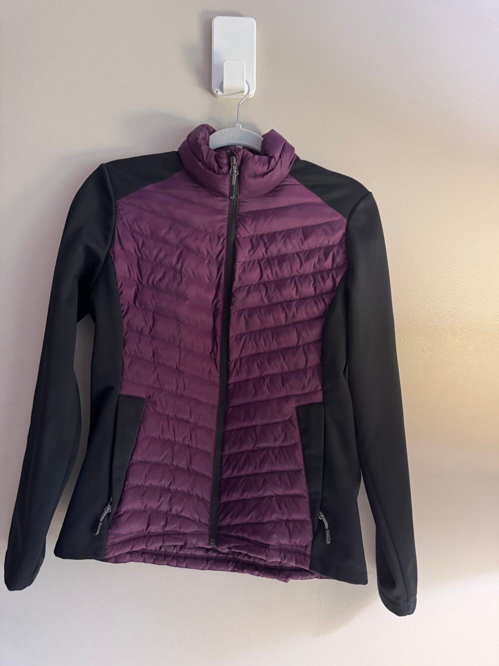 32 Degrees HEAT Women’s Small Purple Black Quilted Hybrid Jacket Full Zip